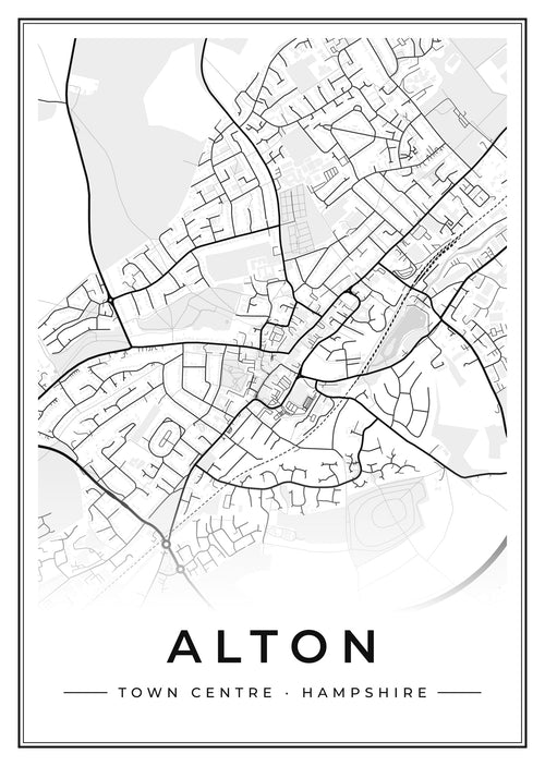Street map poster of Alton town centre, Hampshire