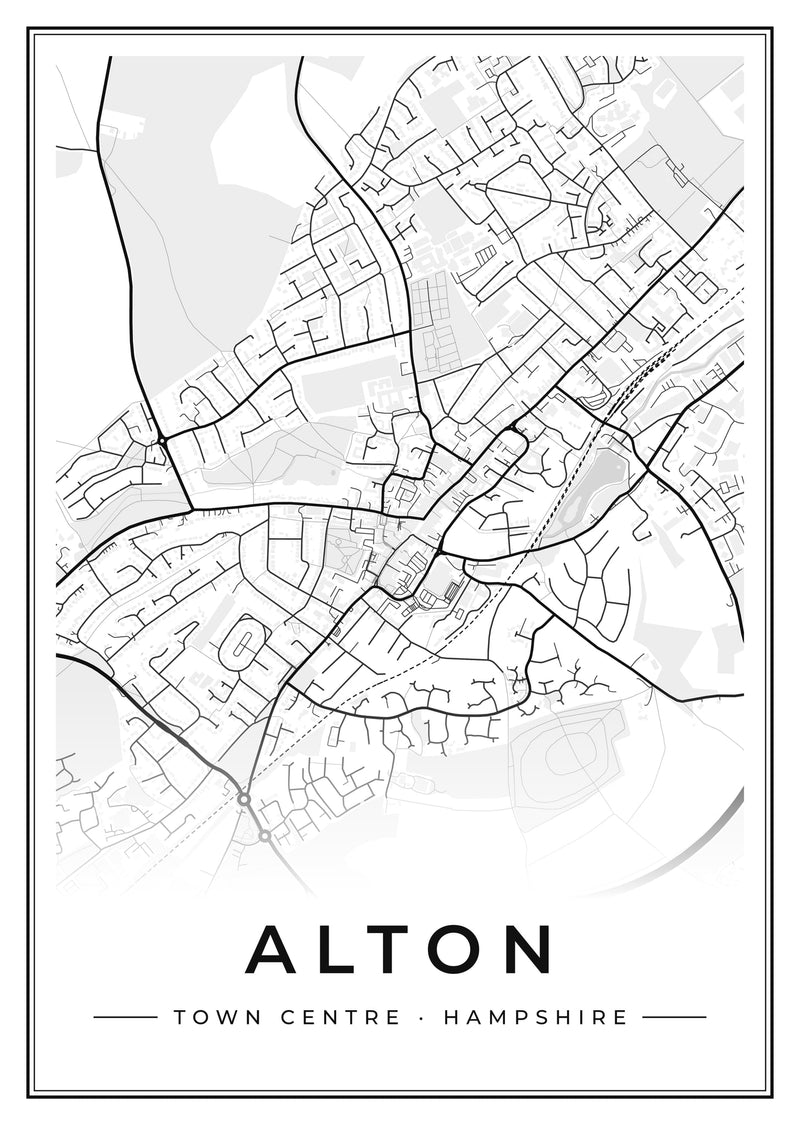 Alton Town Centre Street Map Poster