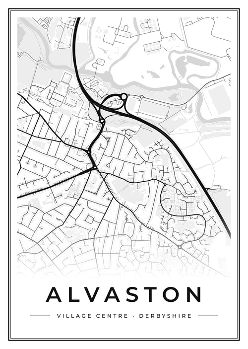 Street map poster of Alvaston village centre, Derbyshire