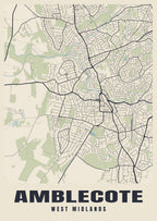 Street map poster of Amblecote, West Midlands