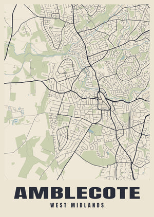 Amblecote Street Map Poster