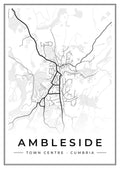 Street map poster of Ambleside town centre, Cumbria
