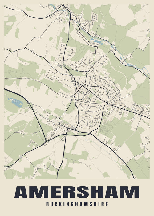 Street map poster of Amersham, Buckinghamshire