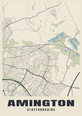 Street map poster of Amington, Staffordshire