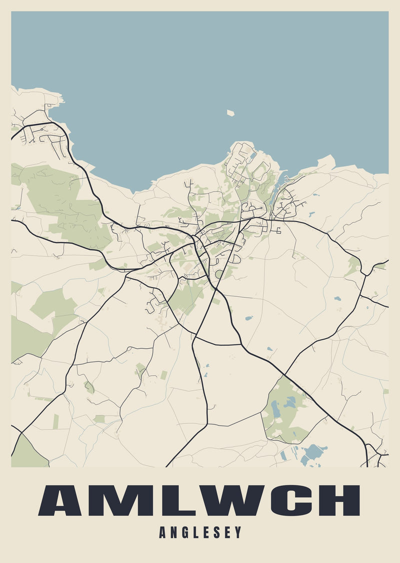 Amlwch Street Map Poster