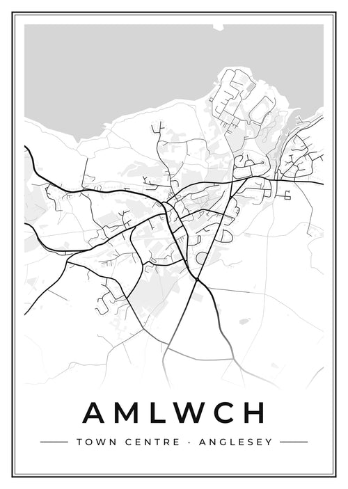Street map poster of Amlwch town centre, Anglesey
