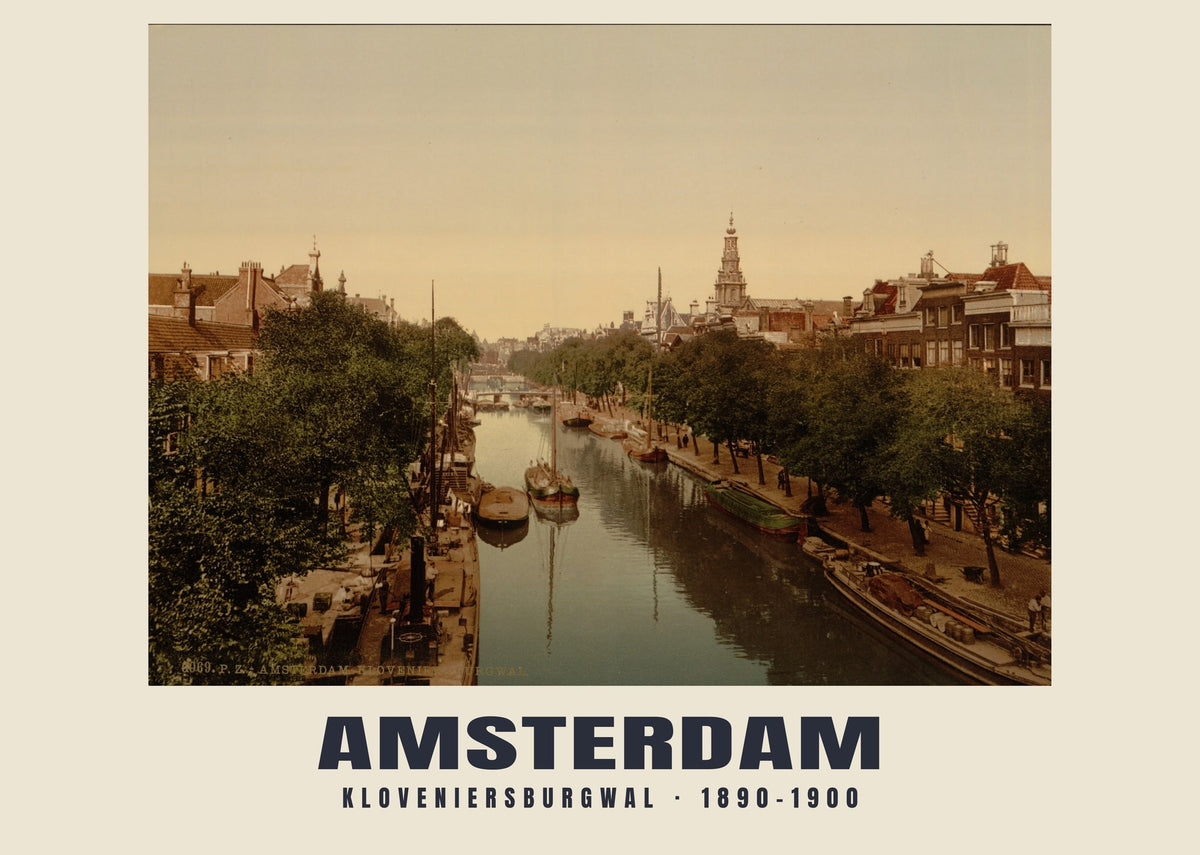 Kloveniersburgwal, Amsterdam, 1890–1900 heritage photograph