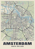 Street map poster of Amsterdam, North Holland
