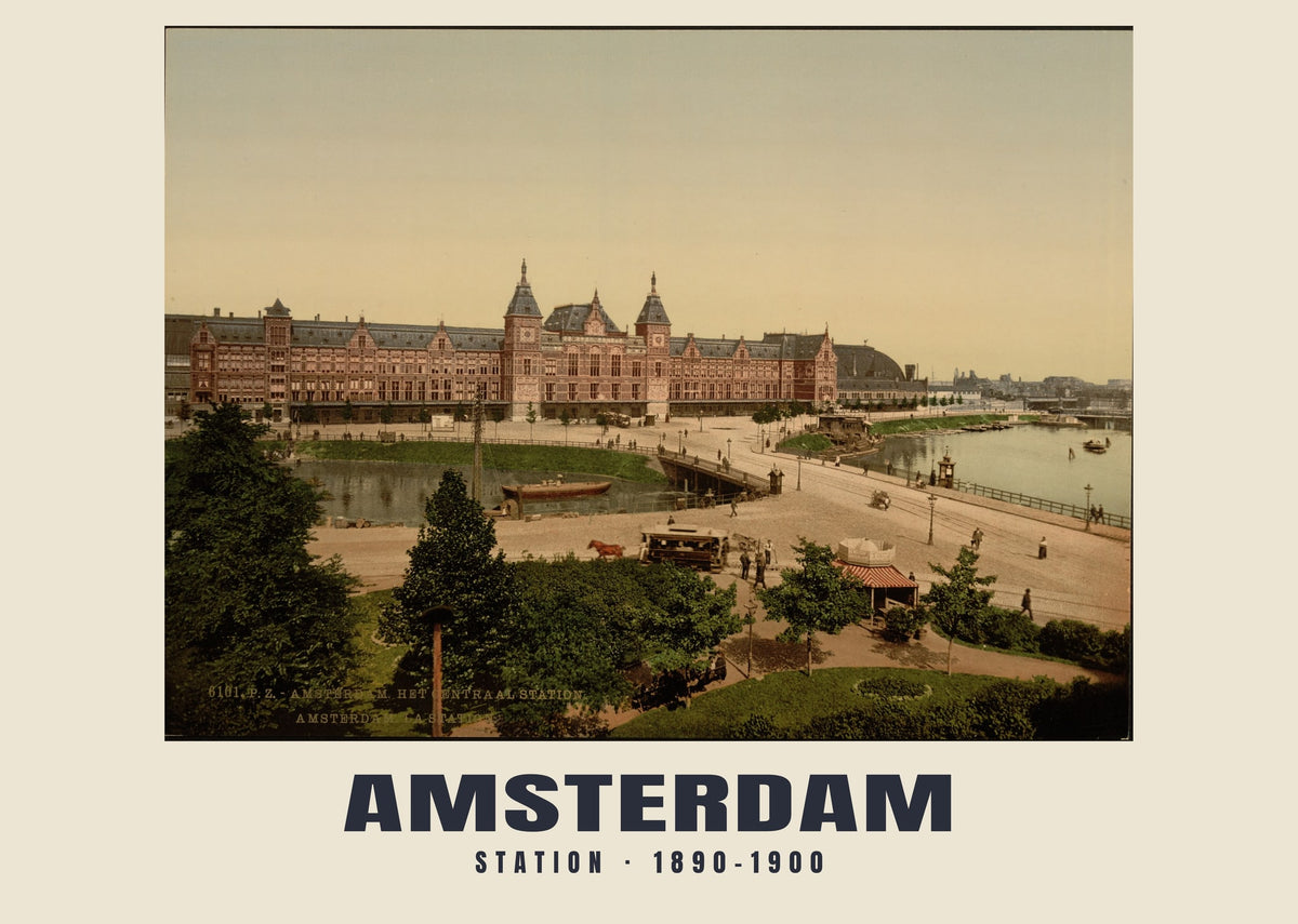 Station, Amsterdam, 1890–1900 heritage photograph