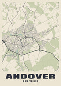 Street map poster of Andover, Hampshire