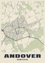 Street map poster of Andover, Hampshire
