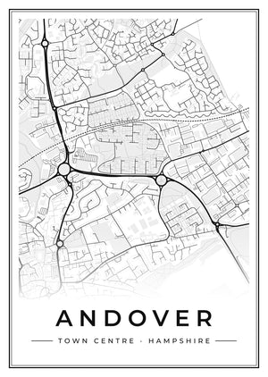 Andover Town Centre Street Map Poster