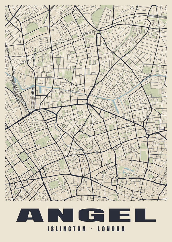 Angel Heritage Street Map Poster