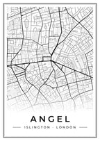 Street map poster of Angel, Islington, London