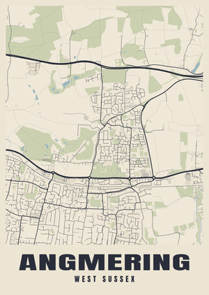 Angmering Street Map Poster