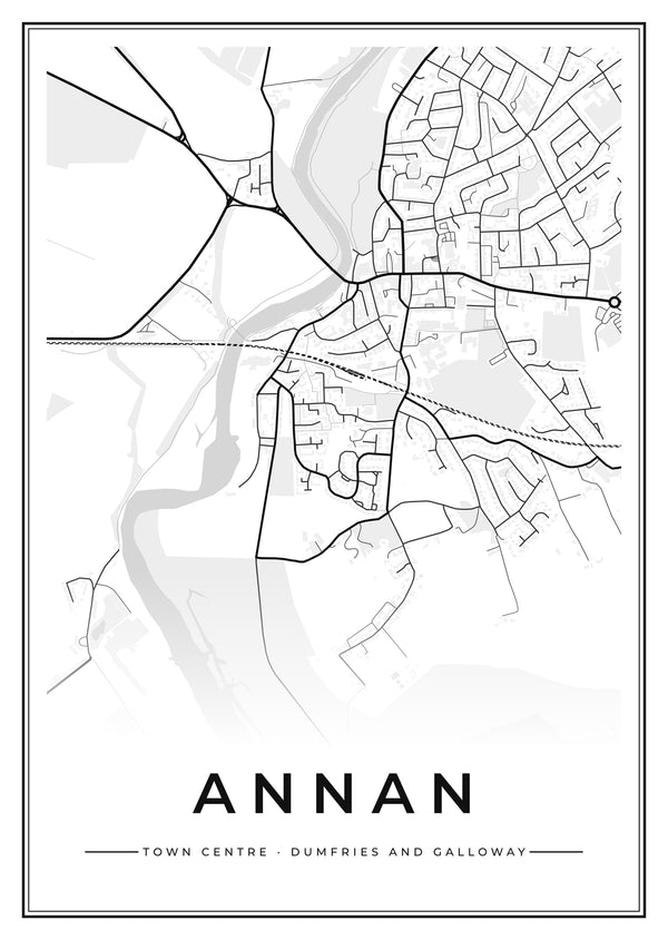 Annan Town Centre Street Map Poster