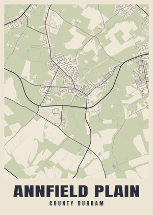 Annfield Plain Street Map Poster