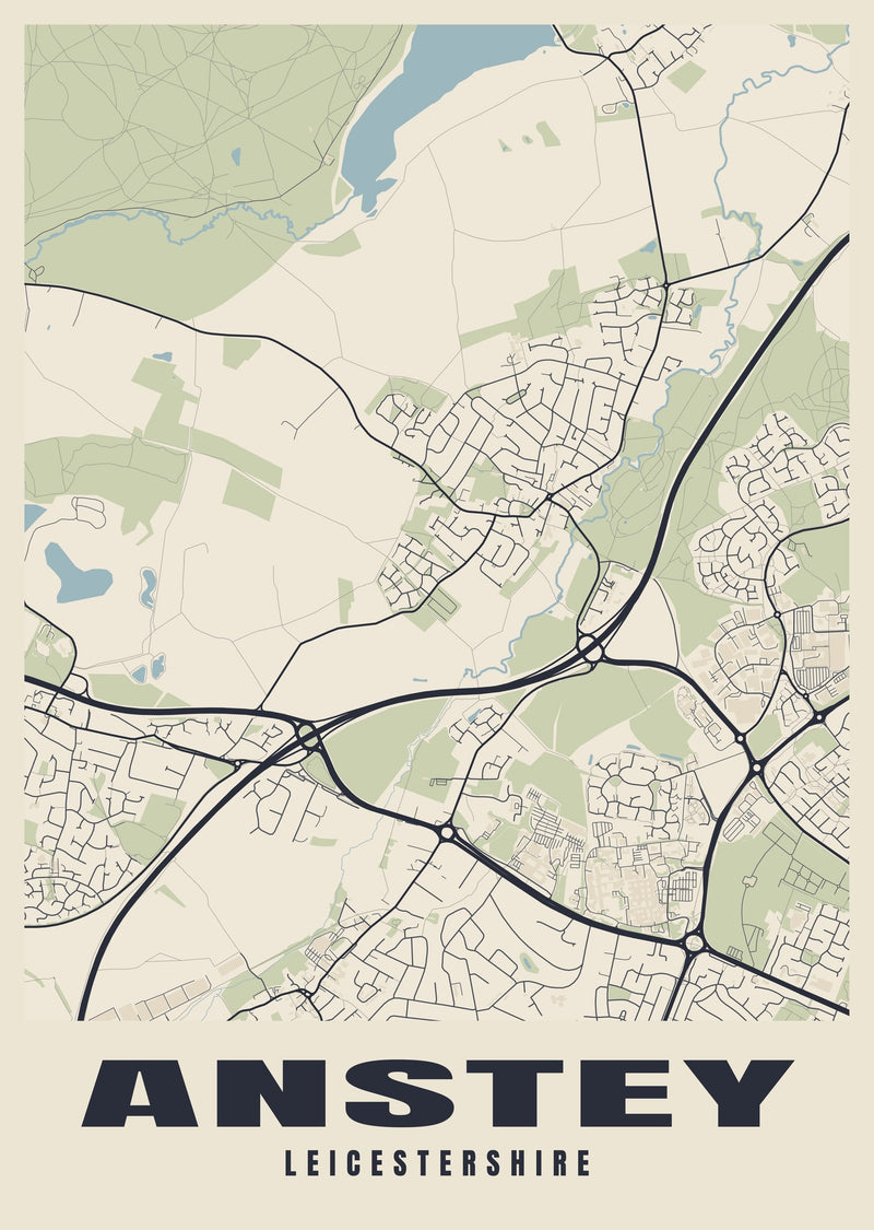 Anstey Street Map Poster