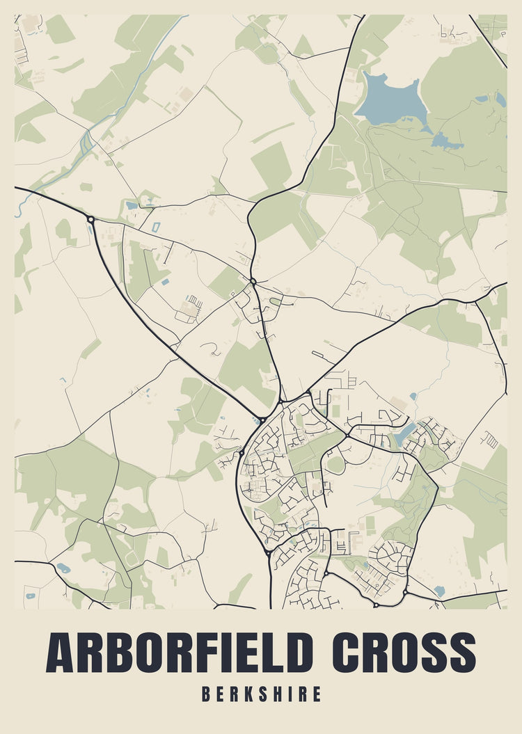Arborfield Cross Street Map Poster