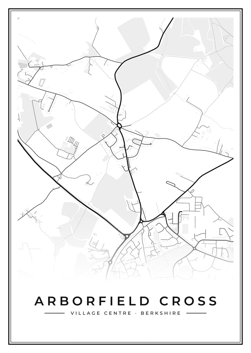 Arborfield Cross Village Centre Street Map Poster