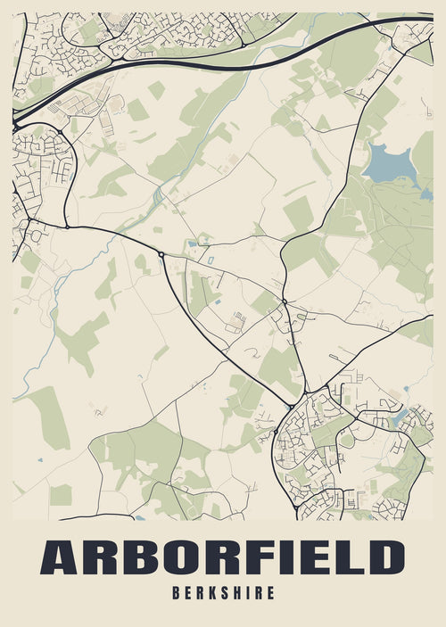 Street map poster of Arborfield, Berkshire