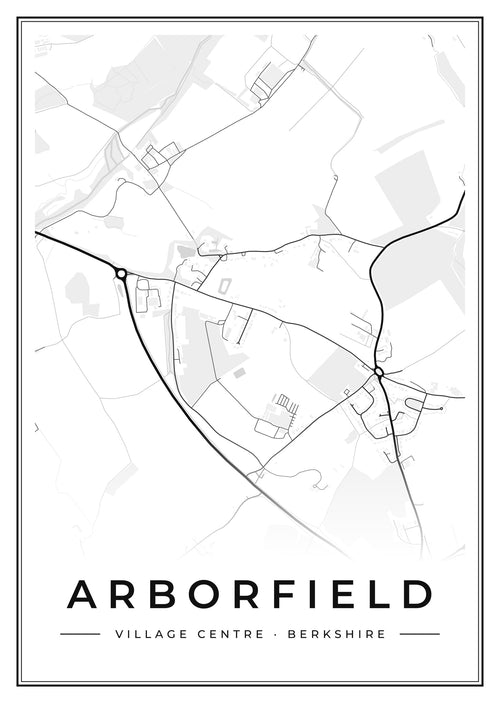 Street map poster of Arborfield village centre, Berkshire