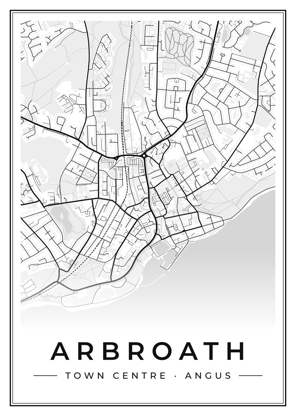 Street map poster of Arbroath town centre, Angus