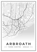 Street map poster of Arbroath town centre, Angus