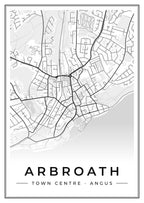 Street map poster of Arbroath town centre, Angus