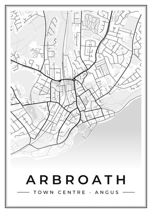 Arbroath Town Centre Street Map Poster
