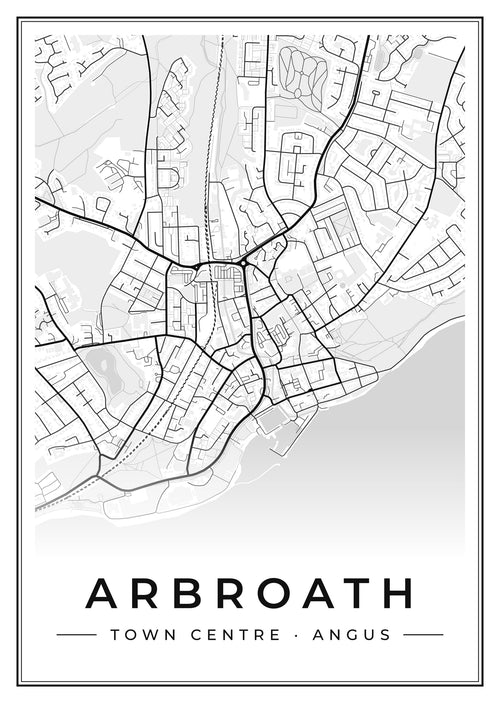 Street map poster of Arbroath town centre, Angus