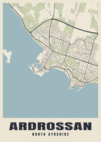 Street map poster of Ardrossan, North Ayrshire