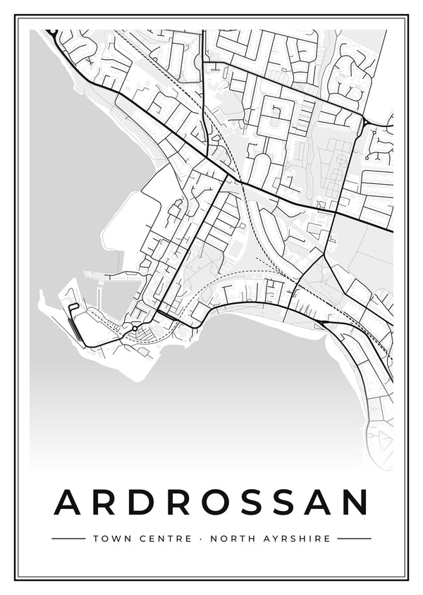 Ardrossan Town Centre Street Map Poster