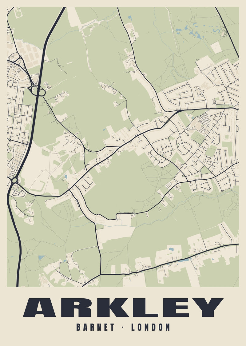 Arkley Heritage Street Map Poster