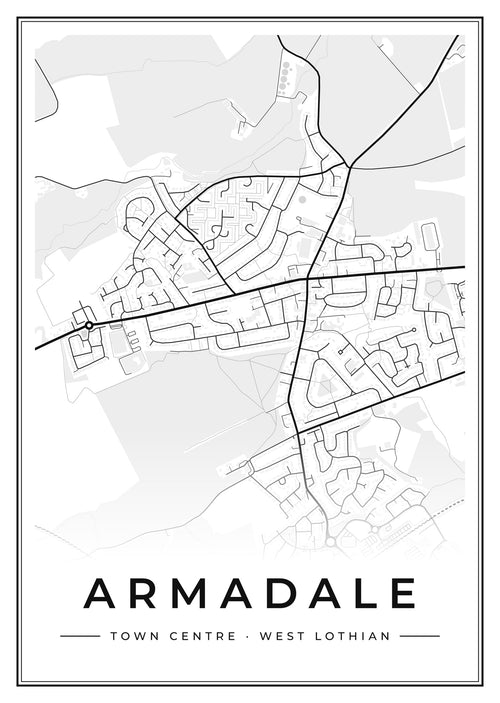 Street map poster of Armadale town centre, West Lothian