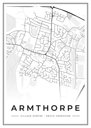 Armthorpe Village Centre Street Map Poster