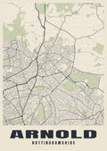 Street map poster of Arnold, Nottinghamshire