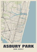 Street map poster of Asbury Park, New Jersey