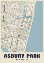 Street map poster of Asbury Park, New Jersey