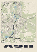 Street map poster of Ash, Surrey