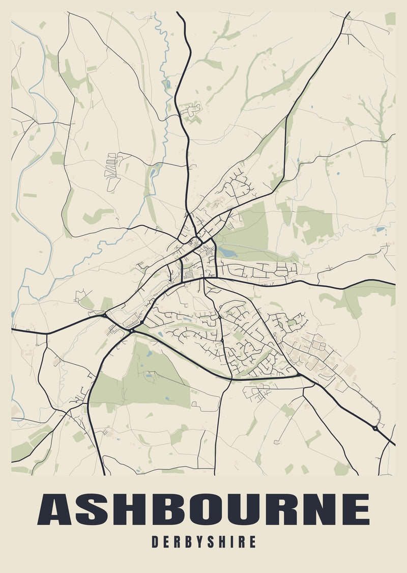 Ashbourne Street Map Poster