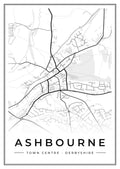 Street map poster of Ashbourne town centre, Derbyshire