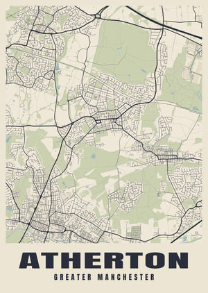 Atherton Street Map Poster