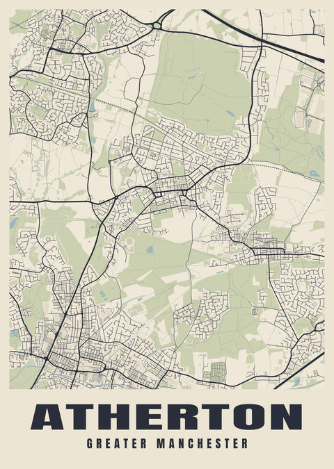 Atherton Street Map Poster