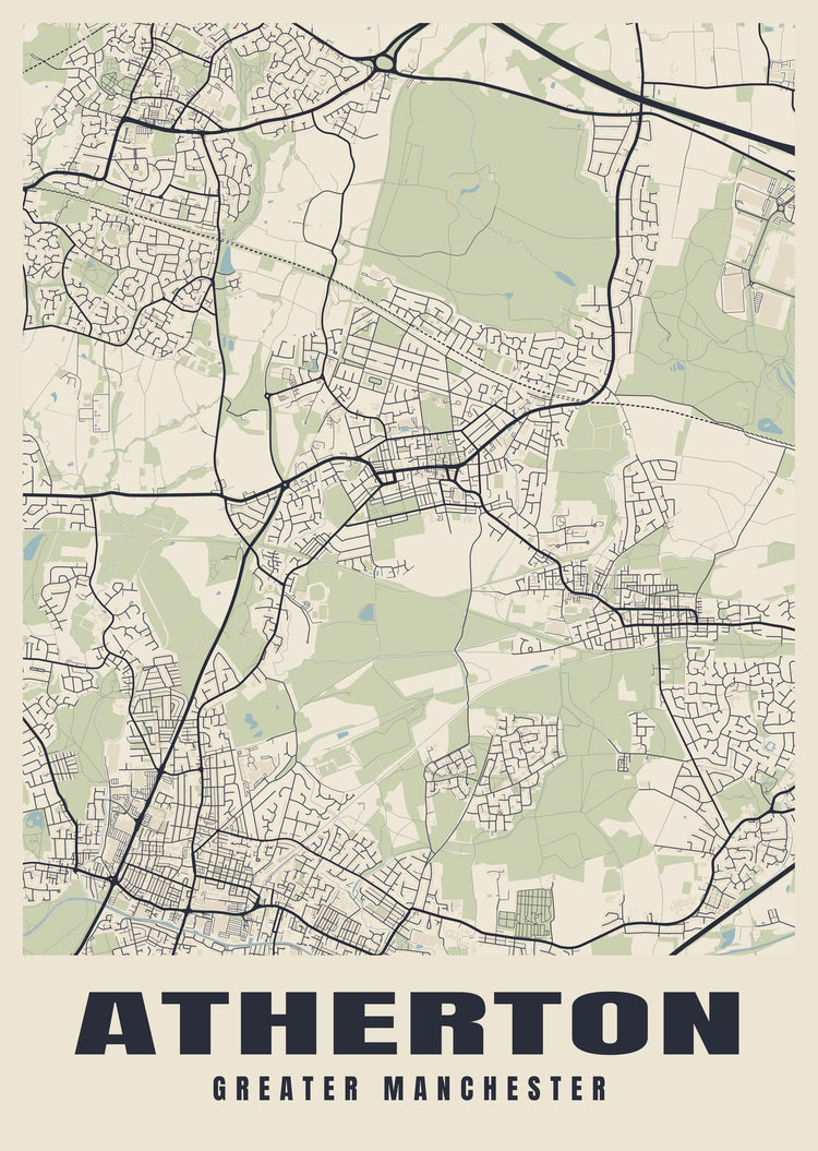 Atherton Street Map Poster