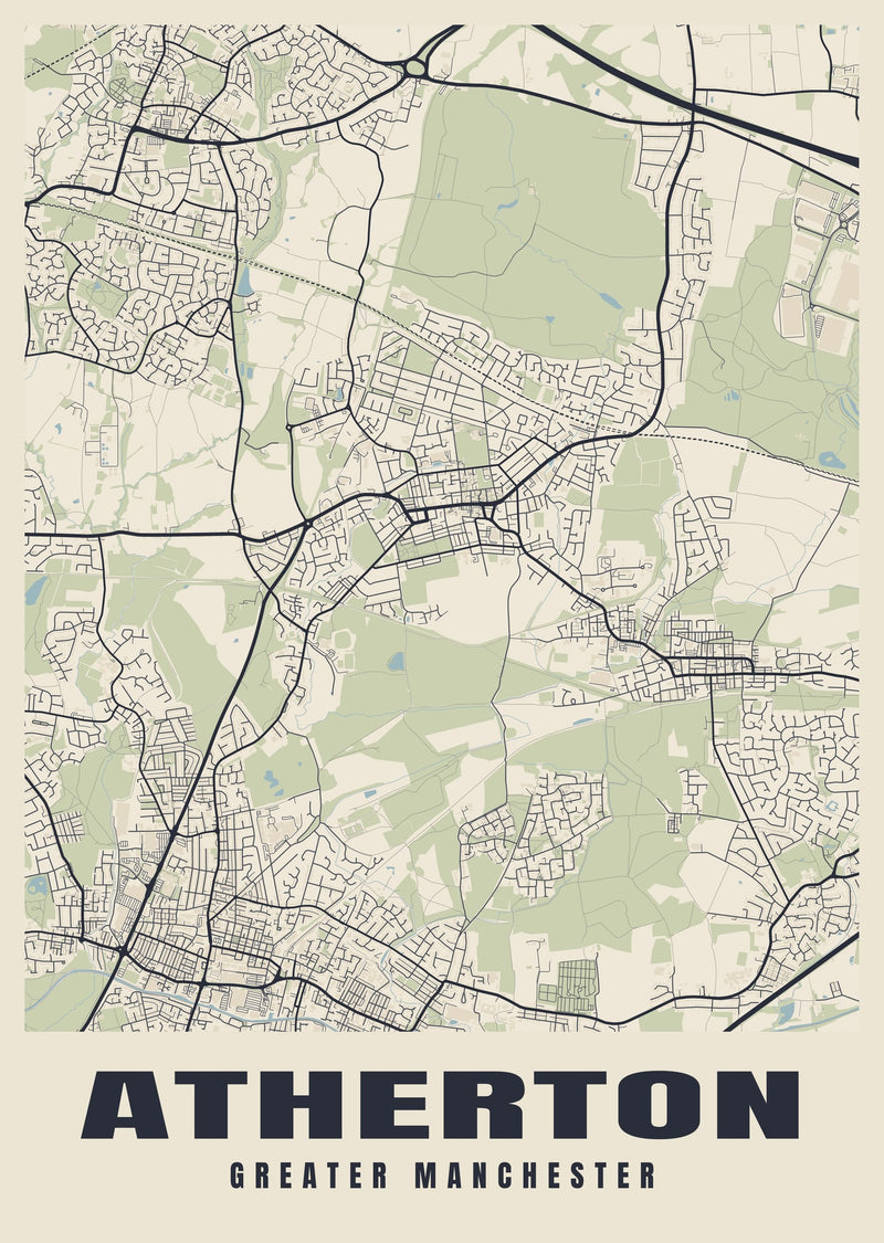 Atherton Street Map Poster