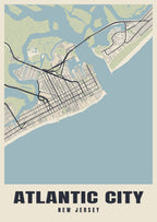 Street map poster of Atlantic City, New Jersey
