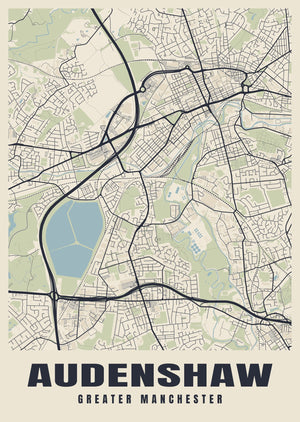 Audenshaw Street Map Poster