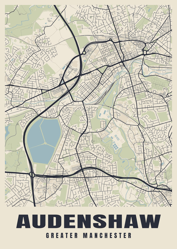 Audenshaw Street Map Poster