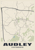 Street map poster of Audley, Staffordshire